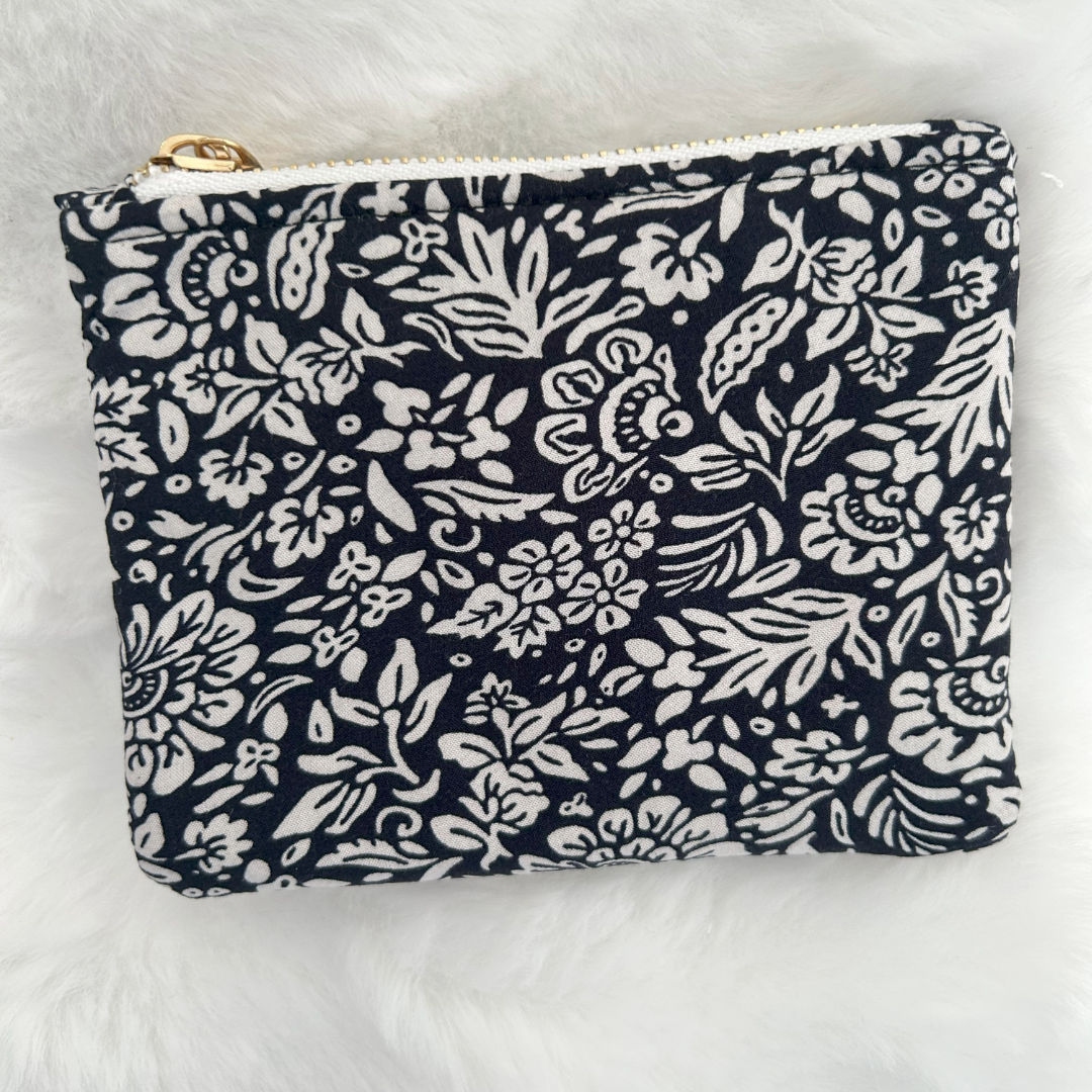 Black Floral Coin Purse