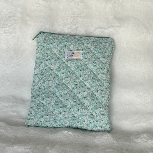 Green Floral Book Sleeve with visible Gilly Bee Brand Logo