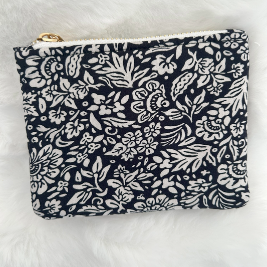 Black Floral Coin Purse